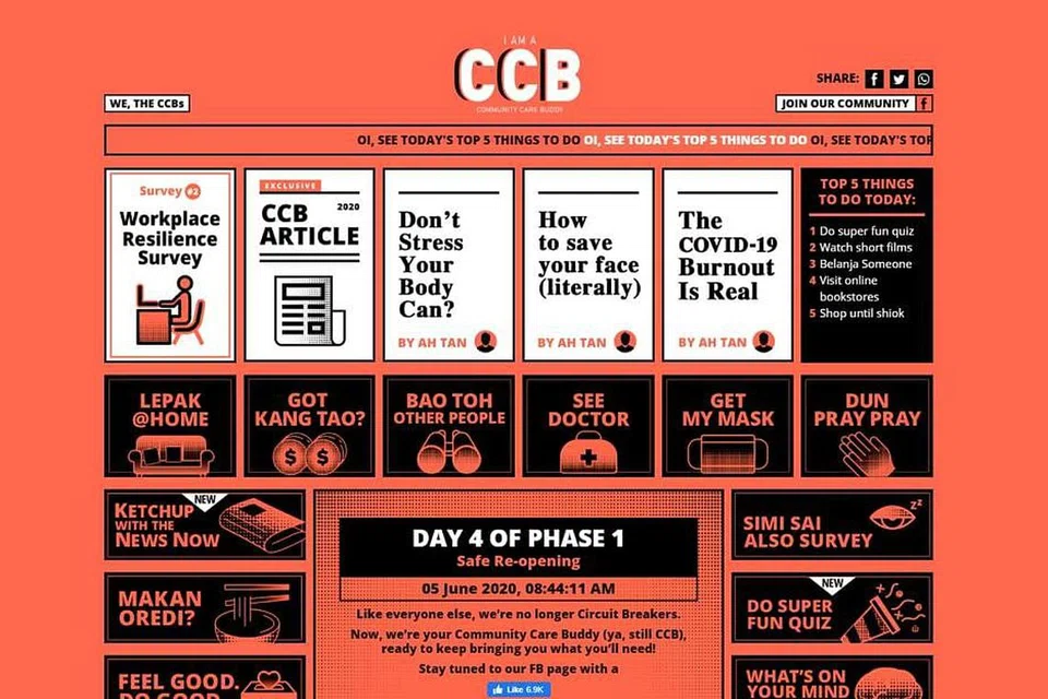 TINGKAT INTERAKSI: Laman web I AM A CCB oleh Tribal Worldwide yang mendapat sambutan baik daripada orang ramai merupakan antara contoh bagaimana terdapat permintaan bagi kandungan digital di Singapura yang bukan sahaja berupaya menarik 'page view' tetapi juga membolehkan pengguna berinteraksi dengan jenama itu setiap hari. - Foto TRIBAL WORLDWIDE SINGAPORE