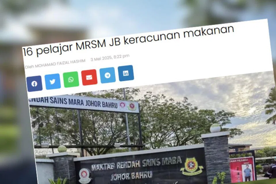 Seramai 16 pelajar Maktab Rendah Sains Mara (MRSM) di Johor Bahru dilaporkan mengalami keracunan makanan sejak 3 Mei.