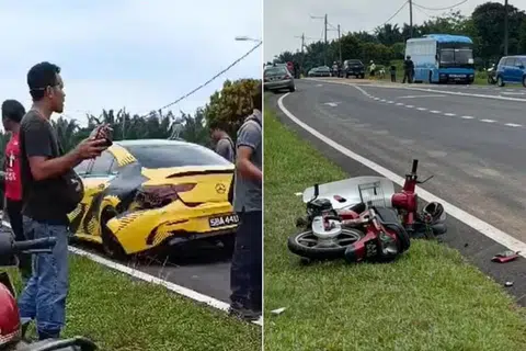 MOTOR DILANGGAR: Seorang budak lelaki berusia empat tahun meninggal dunia setelah motor dinaiki bersama bapanya dilanggar kereta yang dimiliki seorang warga Singapura dalam kemalangan di Port Dickson. 