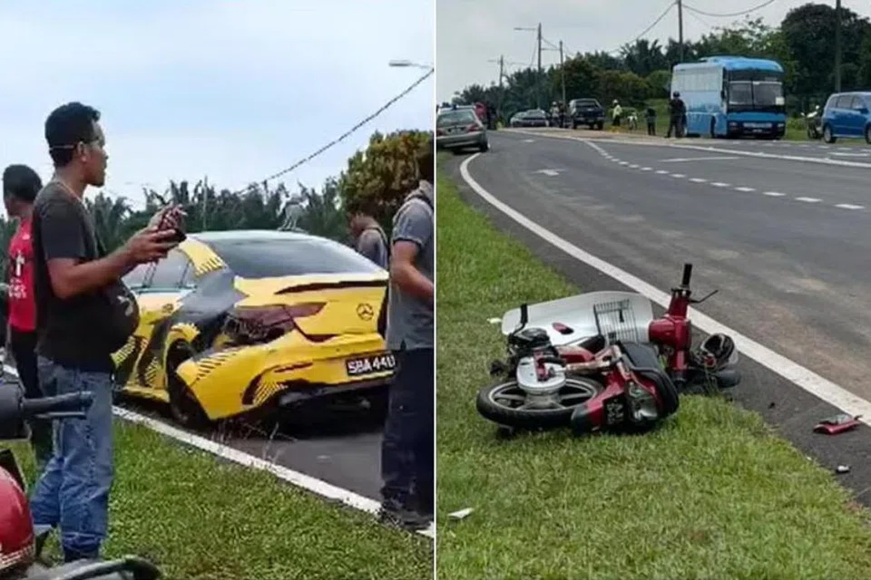 MOTOR DILANGGAR: Seorang budak lelaki berusia empat tahun meninggal dunia setelah motor dinaiki bersama bapanya dilanggar kereta yang dimiliki seorang warga Singapura dalam kemalangan di Port Dickson. 