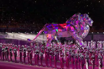 PASTI JADI TUMPUAN: Patung singa besi gergasi setinggi enam meter dengan berat mencecah sekitar 1,000 kilogram ini menjadi lambang sejarah negara selama lebih 700 tahun. - Foto BH oleh GAVIN FOO