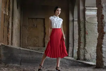 skirt berlisu, pleated, tahan lama 