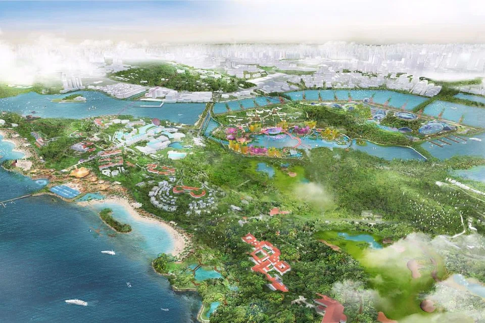PULAU BRANI DIBANGUN SEMULA: Pulau Brani bakal dibangun semula sebagai pulau riadah, dan akan memuatkan tempat riadah bagi pekerja, seperti Downtown East di Pasir Ris. - Foto Kementerian Perhubungan dan Penerangan (MCI).