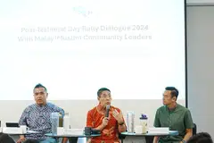 Menteri di Pejabat Perdana Menteri, Dr Mohamad Maliki Osman (dua dari kanan) berucap semasa Dialog Pasca Rapat Hari Kebangsaan (NDR) pada 8 September. Turut hadir sebagai anggota panel adalah Anggota Parlimen (AP) GRC Pasir Ris-Punggol, Encik Sharael Taha (tiga dari kanan) dan AP GRC Jalan Besar Dr Wan Rizal Wan Zakariah (kanan).