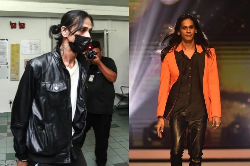 Penyanyi Cliff Umar, juara program nyanyian Gegar Vaganza musim ketujuh, hadir di mahkamah pada 30 Mei (kiri).