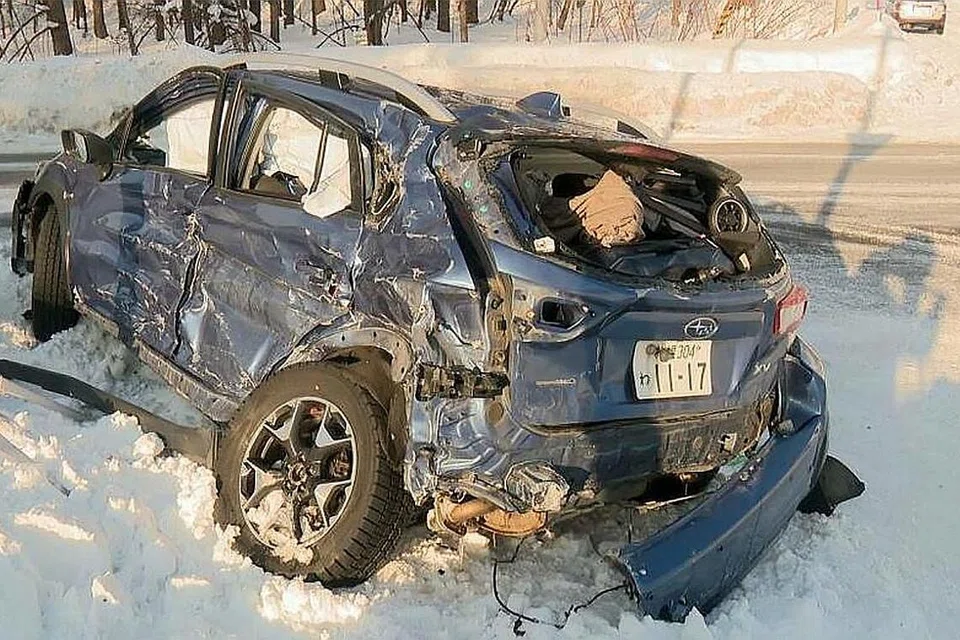 RAGUT NYAWA: Seorang wanita warga Singapura dan bayinya berusia empat bulan terkorban dalam kemalangan apabila kereta yang dinaiki berlanggar dengan sebuah lori di bandar Kamifurano di Hokkaido, Jepun, semalam. - Foto HOKKAIDO BROADCASTING