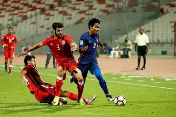 PERTEMUAN DENGAN BAHRAIN: Menyusuli keputusan seri 0-0 dengan Bahrain dalam Kelayakan Piala Asia Gabungan Bola Sepak Asia (AFC), kedudukan Singapura naik daripada tempat ke-163 ke tempat ke-159. - Foto fail