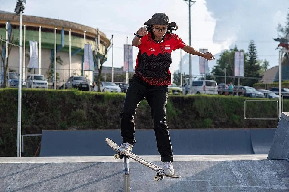 PENCAPAIAN TERBAIK: Nur Farah Atika meraih tempat keempat dalam acara 'street' wanita di Sukan SEA 2019, yang merupakan pencapaian terbaik negara. - Foto SPORT SINGAPORE