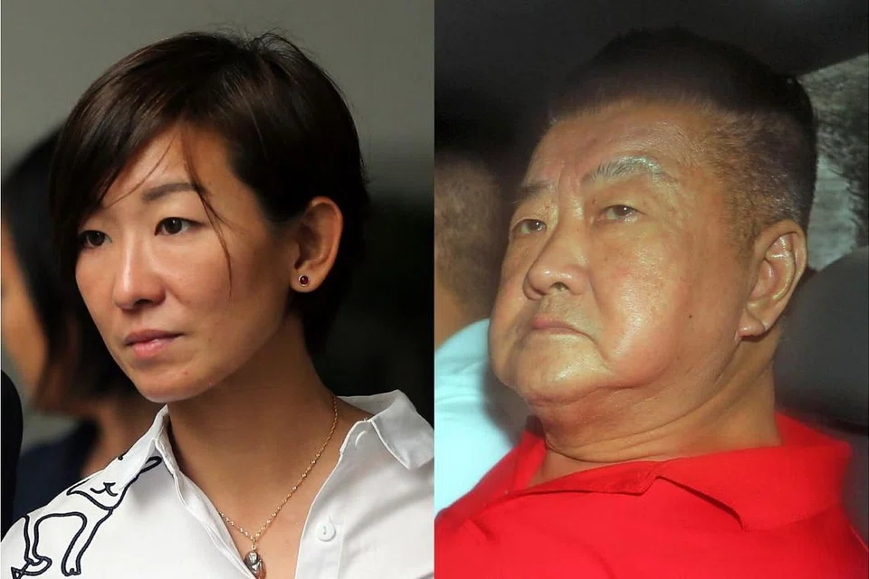 TAPAK PEMBUNUHAN: Tan Nam Seng (kanan) telah menelefon anak perempuannya Cik Shyller Tan (kiri) beberapa minit selepas dia menikam suaminya, Spencer Tuppani, pada siang hari di Telok Ayer Street pada 10 Julai 2017. - Foto-foto fail