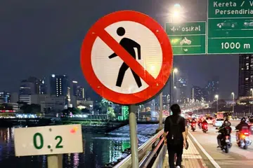 larangan jalan kaki, Tambak Johor