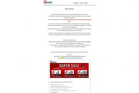 E-MEL TIPU: Qoo10 berkata pasukan keselamatan ITnya telah memaklumkan kepada agensi relevan untuk menutup laman web phishing yang bertujuan memancing data pengguna itu.