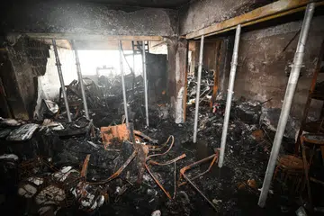 Keadaan sebuah unit di tingkat 18, Blok 14 Joo Seng Road, selepas kebakaran yang dicetuskan oleh Liu Zheyuan, pada 4 Mei lalu.