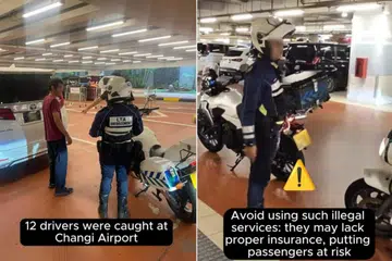 Penguasa Pengangkutan Darat (LTA) menyatakan bahawa pemandu yang ditangkap di Lapangan Terbang Changi itu menawarkan khidmat pengangkutan antara Singapura dengan Malaysia, dan serata S’pura tanpa memiliki Lesen Kenderaan Khidmat Awam (PSVL) yang sah.