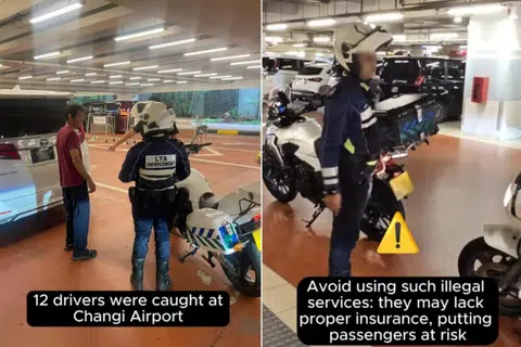 Penguasa Pengangkutan Darat (LTA) menyatakan bahawa pemandu yang ditangkap di Lapangan Terbang Changi itu menawarkan khidmat pengangkutan antara Singapura dengan Malaysia, dan serata S’pura tanpa memiliki Lesen Kenderaan Khidmat Awam (PSVL) yang sah.