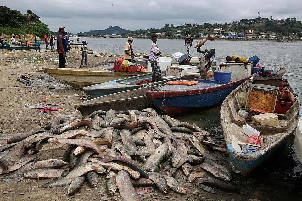 LAUT SEMAKIN TENAT: Relawan daripada sebuah badan alam sekitar mengangkat mangkuk tandas yang ditarik keluar dari dasar laut dekat Kepulauan Andros di Bahama dengan pencemaran laut diperburukkan dengan amalan menangkap ikan secara tidak bertanggungjawab yang berlaku di setiap pelusuk benua hari ini (gambar atas). - Foto-foto REUTERS, AFP