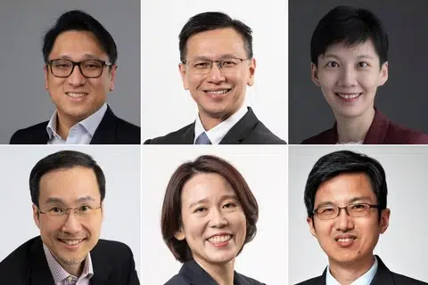 (Dari kiri, atas mengikut putaran jam) Encik Lau Peet Meng, Encik Lai Chung Han, Cik Lim Wan Yong, Encik Ng How Yue, Cik Lai Wei Lin dan Encik Augustin Lee adalah antara yang bakal memegang jawatan baru dalam perubahan pelantikan setiausaha tetap beberapa kementerian. 