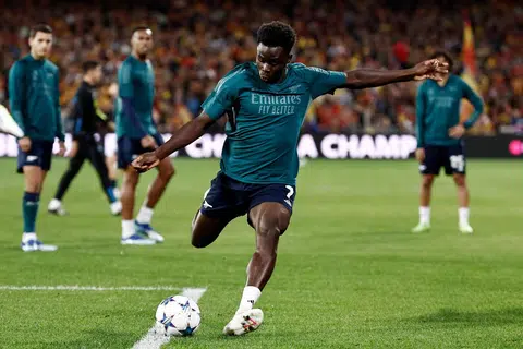 TIDAK AKAN DISERTAKAN: Bukayo Saka tidak akan disertakan bersama skuad England ketika pasukan itu menentang Australia dan Italy kelak.
