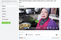 VIDEO HANGAT DIKONGSI DI FACEBOOK: Melalui siri video 'Cef Bob Makan Apa tuuuu??!!' yang dikongsi di Facebook, Cef Bob mahu membantu menguar-uarkan peniaga makanan kecil-kecilan seperti penjual epok-epok 'ganja' ini di Bedok Corner ini. - Foto FACEBOOK CEF BOB FOR HIRE