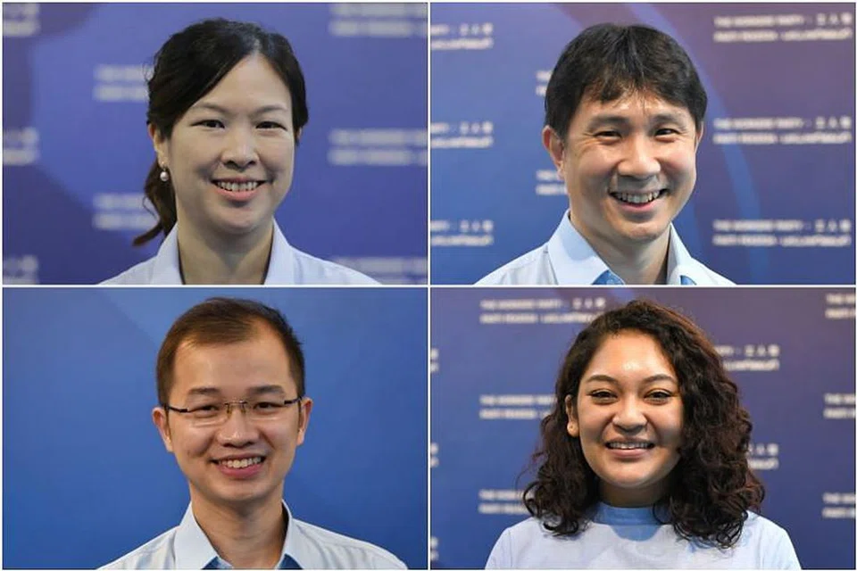 AP GRC Sengkang (ikut putaran jam, dari kiri) He Ting Ru, Jamus Lim, Raeesah Khan dan Louis Chua dipilih ke CEC WP pada Ahad (27 Dis).