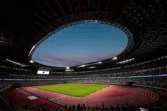 SIAP SEDIA: Stadium Olimpik yang boleh menampung 68,000 penonton di tengah Tokyo itu dibina di tapak stadium pada Olimpik 1964. - Foto AFP 