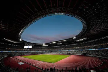 SIAP SEDIA: Stadium Olimpik yang boleh menampung 68,000 penonton di tengah Tokyo itu dibina di tapak stadium pada Olimpik 1964. - Foto AFP 