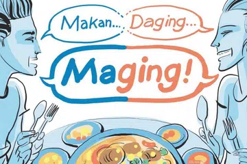KEKATA AKRONIM: Perkataan 'maging' adalah singkatan bagi makan daging yang merujuk kepada haiwan bersifat memakan daging. - ILUSTRASI BM oleh CEL GULAPA