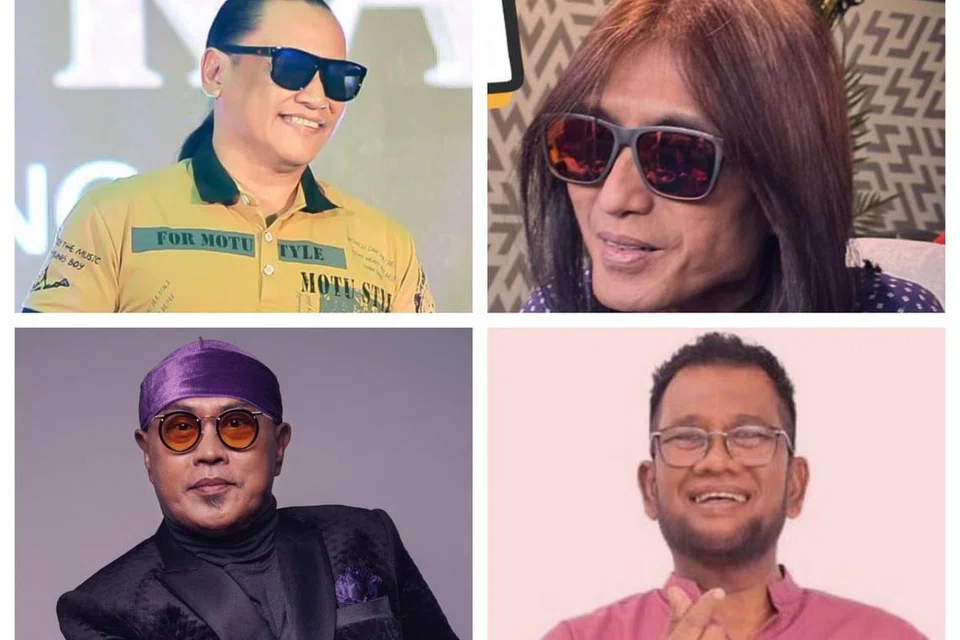 Empat vokalis band legenda yang bergerak secara solo, (mengikut putaran jam, dari kiri di atas) Ameng Spring, Zamani, Datuk Nash dan Jatt Ali, disatukan dalam konsert mengimbau nostalgia, ‘Konsert Hitster Volume 1: Otai Sangat Menyengat’ di The Star Theatre pada 1 Februari 2025.