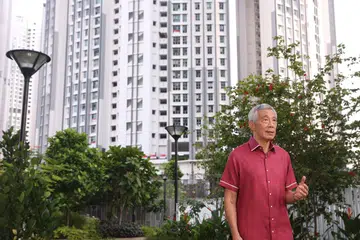 BERI KEYAKINAN: Dalam Amanat Hari Kebangsaan 2023, Perdana Menteri, Encik Lee Hsien Loong berkata pemerintah terus berusaha memperkukuh keyakinan rakyat terhadapnya dan perkara ini menjadi asas kejayaan Singapura. Mesej tersebut dirakamkan di SkyOasis@Dawson di Queenstown. 