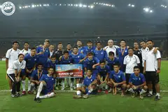 PIALA SULTAN SELANGOR 2018: Pasukan Pilihan Singapura bergambar selepas perlawanan Piala Sultan Selangor pada 25 Ogos 2018.