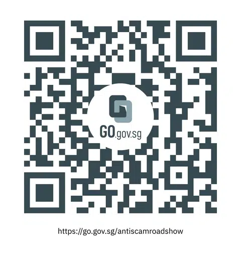 Imbas kod QR untuk maklumat lanjut tentang We Can ACT Against Scams Roadshow, yang akan berlangsung pada 8 dan 9 November.