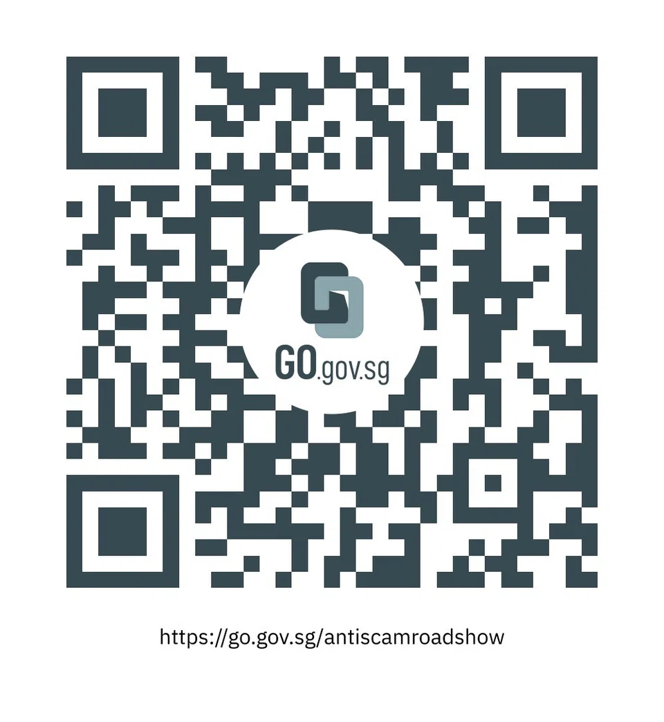 Imbas kod QR untuk maklumat lanjut tentang We Can ACT Against Scams Roadshow, yang akan berlangsung pada 8 dan 9 November.