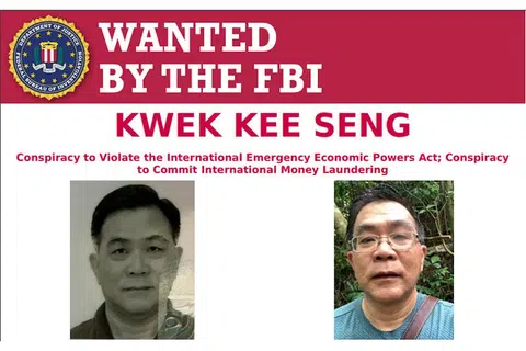DIBURU: Notis yang dikeluarkan Jabatan Negara Amerika untuk mendapatkan maklumat mengenai ahli niaga Singapura, Kwek Kee Seng. - Foto FBI
