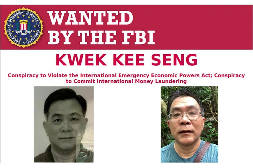 DIBURU: Notis yang dikeluarkan Jabatan Negara Amerika untuk mendapatkan maklumat mengenai ahli niaga Singapura, Kwek Kee Seng. - Foto FBI