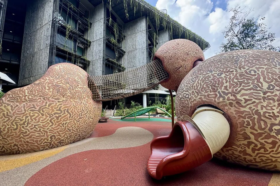 Taman permainan luar di Mandai Rainforest Resort. 