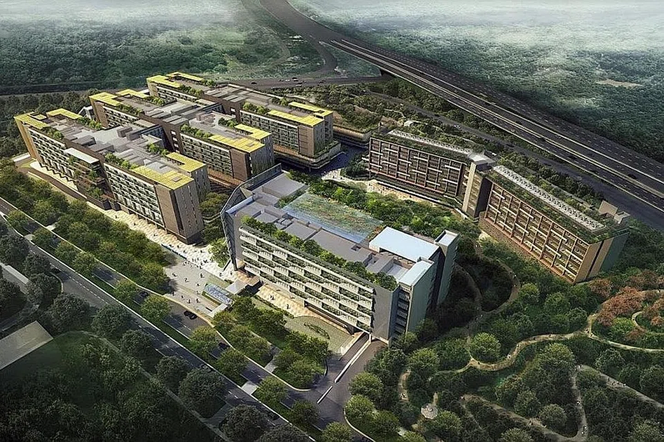 PEMANDANGAN DARI UDARA: Kampus Kesihatan Woodlands (WHC) di Woodlands Drive 17 adalah kampus seluas 11 padang bola sepak. Ia meliputi hospital besar, hospital masyarakat, klinik pakar pesakit luar, rumah penjagaan, kemudahan penjagaan siang untuk warga emas dan sebagainya. - Foto KAMPUS KESIHATAN WOODLANDS 