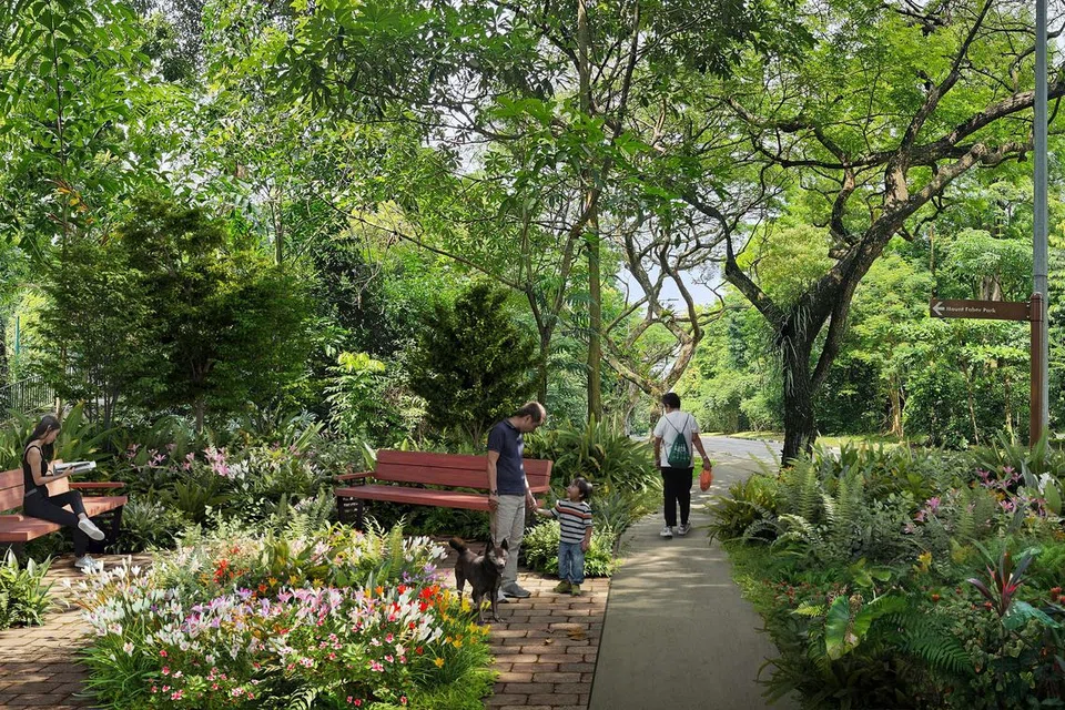 LALUAN PEJALAN KAKI DIPERTINGKAT: Tempat rehat baru dengan ruang tempat duduk berlandskap akan dibina di sepanjang laluan pejalan kaki di Henderson Road supaya penduduk boleh berehat.