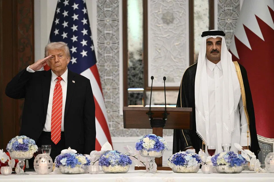 Donald Trump, Sheikh Tamim bin Hamad Al-Thani, Sheikh Mohammed bin Abdulrahman bin Jassim Al-Thani