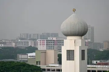 Cuaca jerebu di kawasan Masjid Al-Muttaqin di Ang Mo Kio pada 12 Oktober.