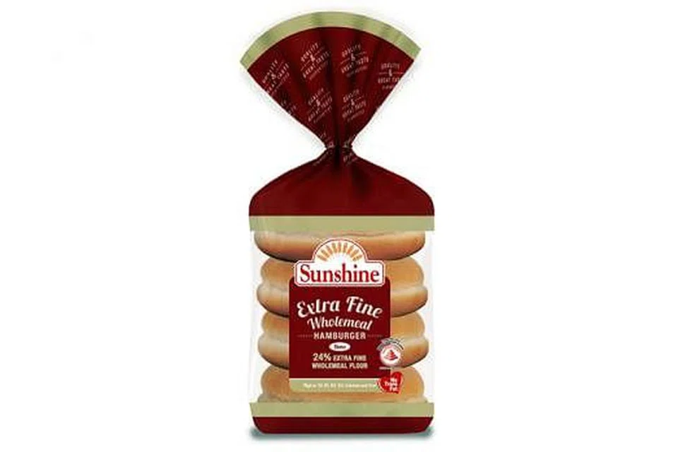 ROTI BERKHASIAT: Salah satu roti keluaran Sunshine, Sunshine Extra Fine Wholemeal Hamburger Buns. - Foto SUNSHINE