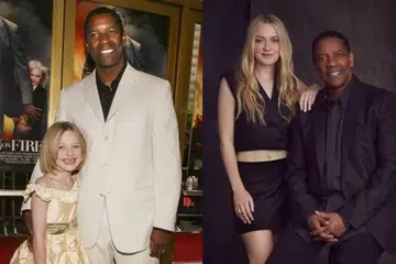 MASIH SEPERTI DULU: Denzel Washington yang bertemu pelakon Dakota Fanning ketika Fanning berusia 10 tahun di set penggambaran ‘Man on Fire’ (kiri) gembira mereka dipadankan lagi dalam filem aksi ‘The Equalizer 3’ bahkan tidak percaya budak kecil itu sudah dewasa.