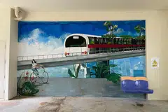 CUKUP UNIK: Tempat duduk MRT dengan paparan seni masyarakat di 346 Woodlands Avenue 5.