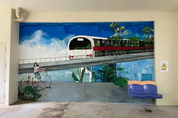 CUKUP UNIK: Tempat duduk MRT dengan paparan seni masyarakat di 346 Woodlands Avenue 5.
