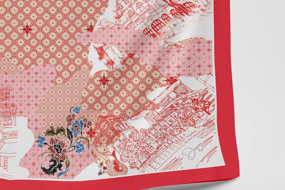 Desain yang merangkumi ciri-ciri warisan dan moden digabungkan untuk menghasilkan tudung SG59.