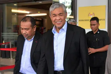 HADIRI PERBICARAAN: Timbalan Perdana Menteri Datuk Seri Dr Ahmad Zahid Hamidi ketika menghadiri sebutan perbicaraan membela dirinya di Mahkamah Tinggi pada Isnin.