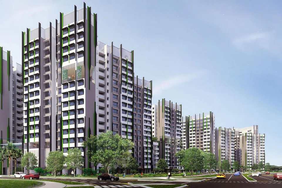 BAKAL DIBANGUN: Alkaff Oasis, antara flat di bawah projek Bina Ikut Tempahan (BTO) yang bakal dibina, akan mempunyai ciri-ciri canggih. - Foto GAMBARAN PELUKIS HDB