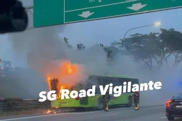 bas SBS Transit, kebakaran bas, TPE