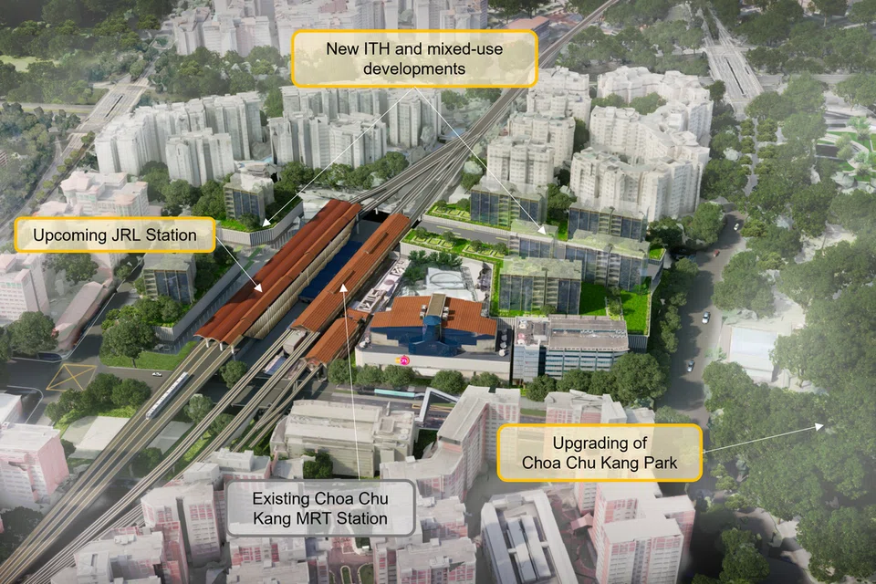 BANYAK KEMUDAHAN: Pusat Bandar Choa Chu Kang akan menyaksikan pembangunan kegunaan bercampur dan hab pengangkutan bersepadu termasuk pusat penjaja dan stesen MRT Choa Chu Kang Laluan Daerah Jurong (JRL) yang baru.