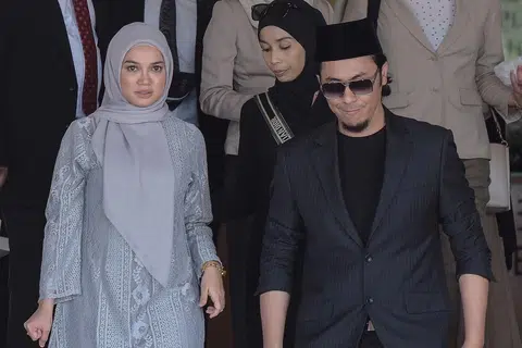 HARAPKAN YANG BAIK: Syamsul Yusof (kanan) berharap bekas isterinya Puteri Sarah Liyana (kiri) bertemu lelaki yang boleh menjaganya dengan baik. 