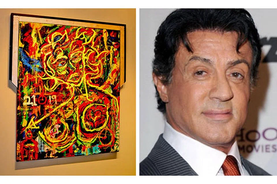 SYLVESTER STALLONE: Lukisan papar semangat juang. - Foto INSTAGRAM ARTARAMA
