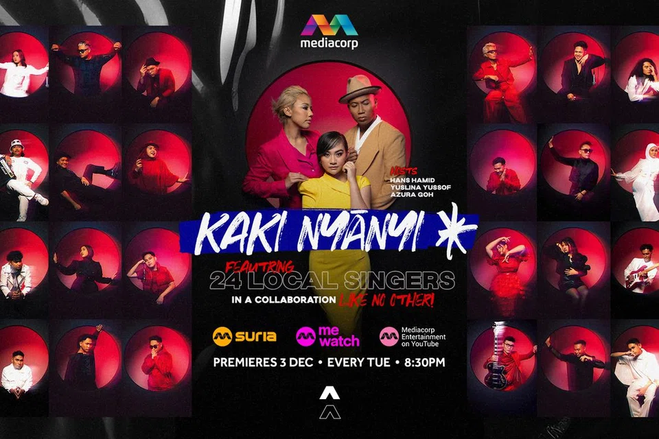 Pertandingan ‘Kaki Nyanyi’, yang akan mengetengahkan 24 peserta kreatif dan inovatif akan menemui penonton saluran Mediacorp Suria pada 8.30 malam, setiap Selasa, mulai 3 Disember.